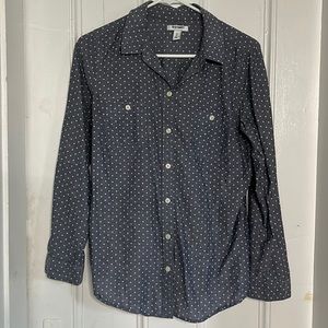 Old Navy Polka Dot Button Down Shirt Size Medium